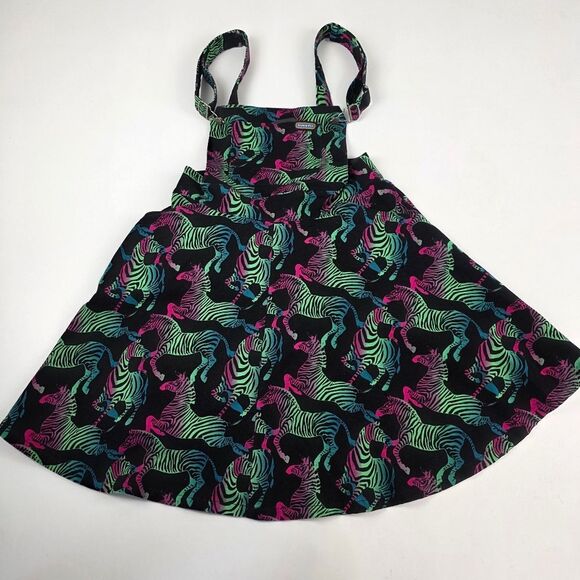 NWT Run and Fly Pinafore Dress Rainbow Zebra Print Flared Womens 12 Quirky Retro - Picture 10 of 11